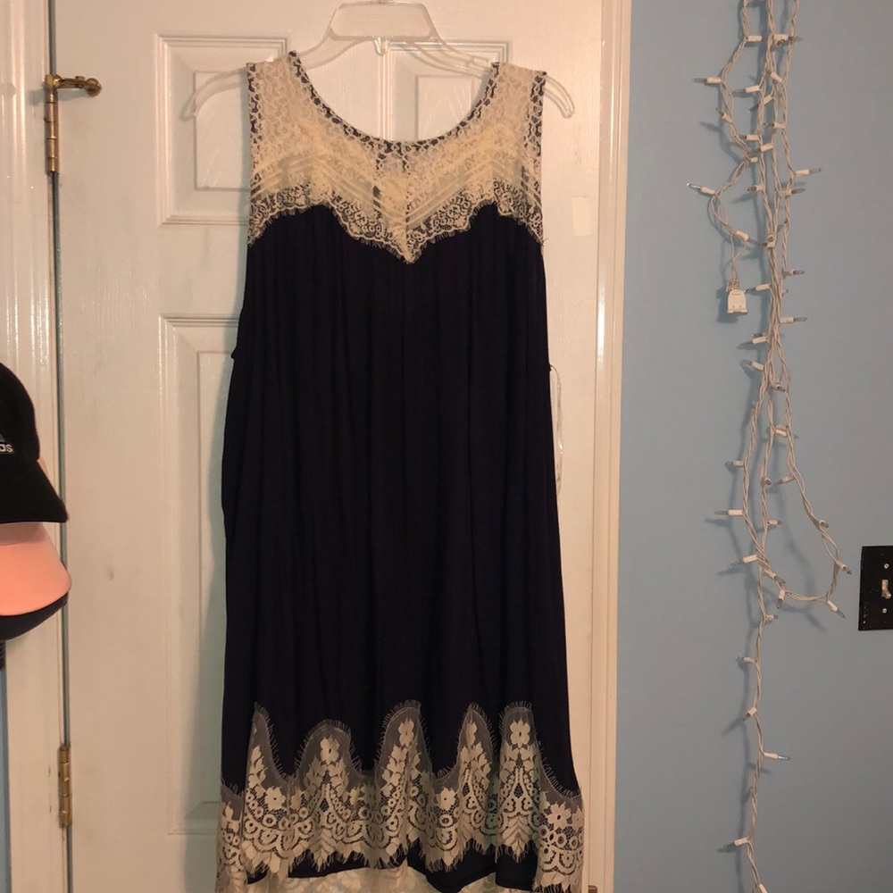 Navy and Cream Dress